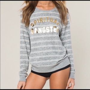 Spiritual Gangster Collegiate Striped sweatshirt